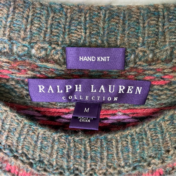 Ralph Lauren Purple Label Faire Isle boatneck sweater pullover. - Picture 2 of 6